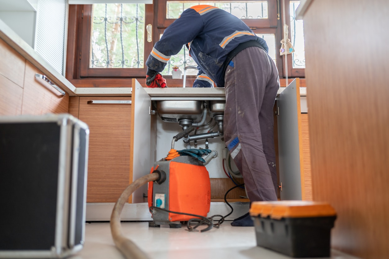 Licensed plumbing services in Campbell, TX installing a complete plumbing system